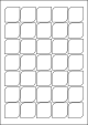 Fotomatné bílé etikety - tvar čtvercový se dvěma oblými rohy